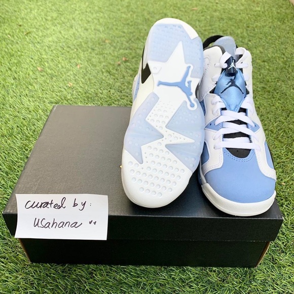 Nike Air Jordan 6 GS retro white UNC blue shoes - Picture 3 of 4